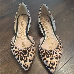 Sam Edelman Brown and Black Flats Leopard Print